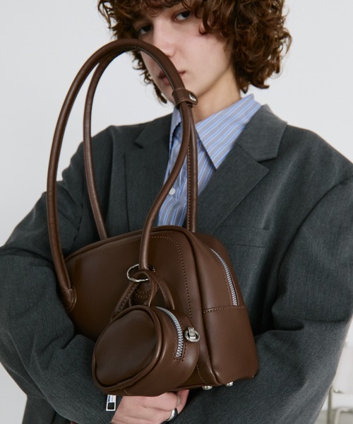 arholiday.standard(エーアールホリデースタンダード)の「long handle boston bag with mini bag / ミニバッグ付きロングハンドルボストンバッグ(ボストンバッグ・レディース・ブラウン/ブラック・FREE)」の2枚目の写真
