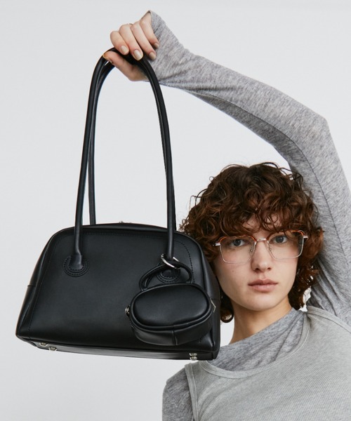 arholiday.standard(エーアールホリデースタンダード)の「long handle boston bag with mini bag / ミニバッグ付きロングハンドルボストンバッグ(ボストンバッグ・レディース・ブラウン/ブラック・FREE)」の5枚目の写真