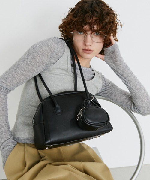 arholiday.standard(エーアールホリデースタンダード)の「long handle boston bag with mini bag / ミニバッグ付きロングハンドルボストンバッグ(ボストンバッグ・レディース・ブラウン/ブラック・FREE)」の11枚目の写真