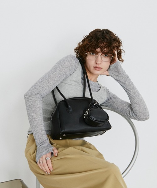 arholiday.standard(エーアールホリデースタンダード)の「long handle boston bag with mini bag / ミニバッグ付きロングハンドルボストンバッグ(ボストンバッグ・レディース・ブラウン/ブラック・FREE)」の12枚目の写真