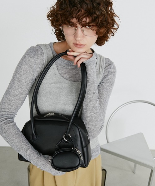 arholiday.standard(エーアールホリデースタンダード)の「long handle boston bag with mini bag / ミニバッグ付きロングハンドルボストンバッグ(ボストンバッグ・レディース・ブラウン/ブラック・FREE)」の10枚目の写真
