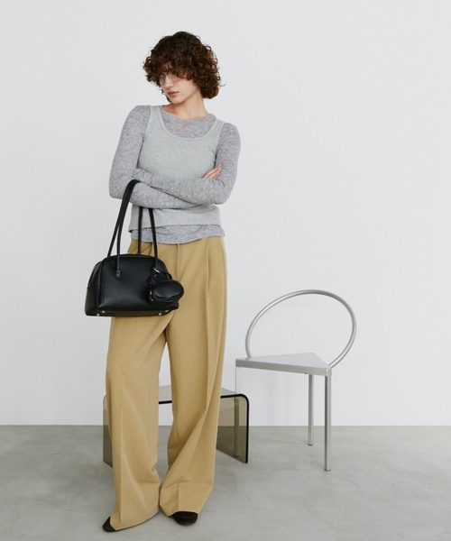 arholiday.standard(エーアールホリデースタンダード)の「long handle boston bag with mini bag / ミニバッグ付きロングハンドルボストンバッグ(ボストンバッグ・レディース・ブラウン/ブラック・FREE)」の15枚目の写真