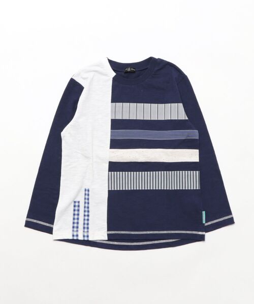 zuppa di zucca(ズッパ デ ズッカ)の「ランダムパッチ長袖Tシャツ(Tシャツ/カットソー・キッズ・ネイビー・140cm/150cm/160cm)」の3枚目の写真