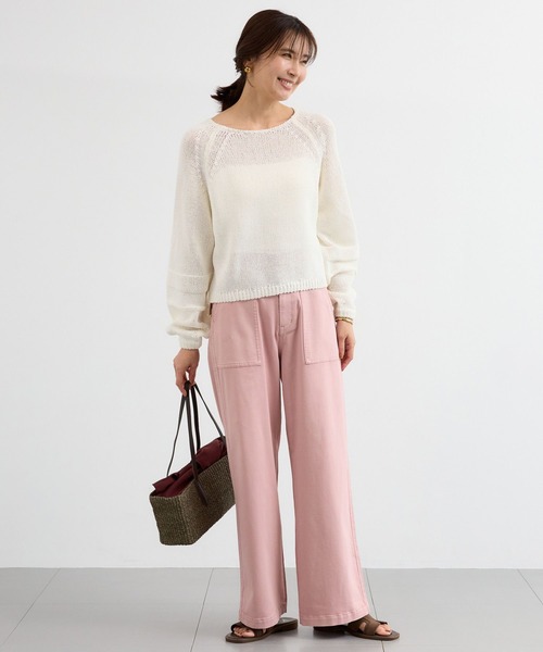 PICCADILLY（ピカデリー）の「BARNYARDSTORM / PICCADILLY（ピカデリー）別注 / ベイカーワイドパンツ（カーゴパンツ・レディース・チャコールグレー/オフホワイト/ピンク・S/L/M）」の12枚目の写真