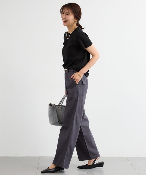 PICCADILLY（ピカデリー）の「BARNYARDSTORM / PICCADILLY（ピカデリー）別注 / ベイカーワイドパンツ（カーゴパンツ・レディース・チャコールグレー/オフホワイト/ピンク・S/L/M）」の9枚目の写真