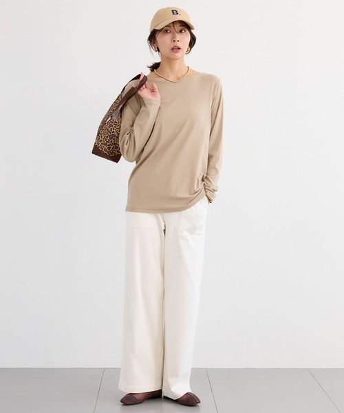 PICCADILLY（ピカデリー）の「BARNYARDSTORM / PICCADILLY（ピカデリー）別注 / ベイカーワイドパンツ（カーゴパンツ・レディース・チャコールグレー/オフホワイト/ピンク・S/L/M）」の5枚目の写真