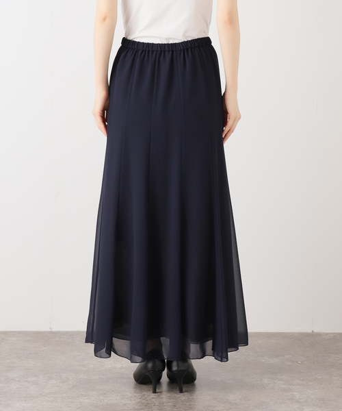 SLOBE IENA（スローブイエナ）の「シフォンレイヤースカート（スカート・レディース・ベージュ/ネイビー・36/38）」の4枚目の写真