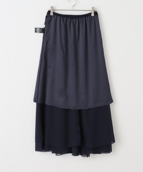 SLOBE IENA（スローブイエナ）の「シフォンレイヤースカート（スカート・レディース・ベージュ/ネイビー・36/38）」の6枚目の写真