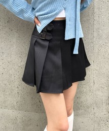ALAND | 3.3 Field Trip／ダブルベルトプリーツミニスカート(インパン付き)(スカート)