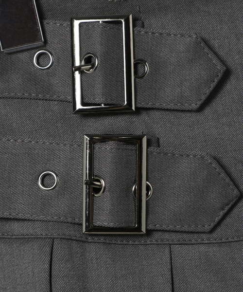 ALAND（エーランド）の「3.3 Field Trip／ダブルベルトプリーツミニスカート(インパン付き)（スカート・レディース・ブラック/グレー・MEDIUM/SMALL）」の5枚目の写真