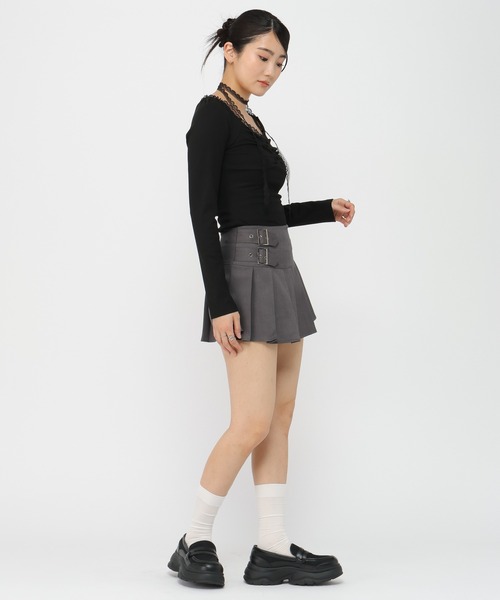 ALAND（エーランド）の「3.3 Field Trip／ダブルベルトプリーツミニスカート(インパン付き)（スカート・レディース・ブラック/グレー・MEDIUM/SMALL）」の13枚目の写真