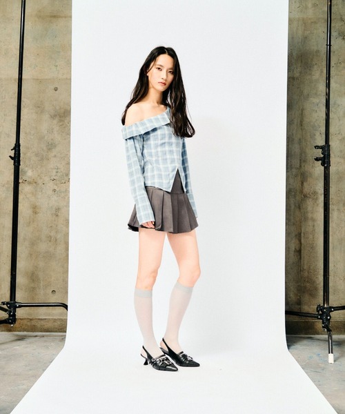 ALAND（エーランド）の「3.3 Field Trip／ダブルベルトプリーツミニスカート(インパン付き)（スカート・レディース・ブラック/グレー・MEDIUM/SMALL）」の21枚目の写真