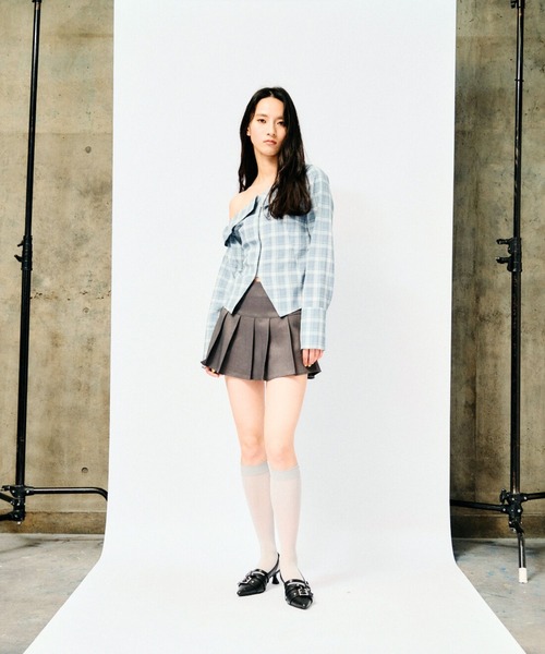 ALAND（エーランド）の「3.3 Field Trip／ダブルベルトプリーツミニスカート(インパン付き)（スカート・レディース・ブラック/グレー・MEDIUM/SMALL）」の20枚目の写真