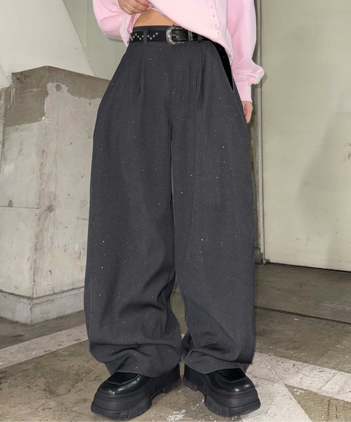 sedacle（セダクル）の「グリッター加工スラックス（スラックス・メンズ・ブラック/チャコールグレー・SMALL/MEDIUM/LARGE）」の2枚目の写真