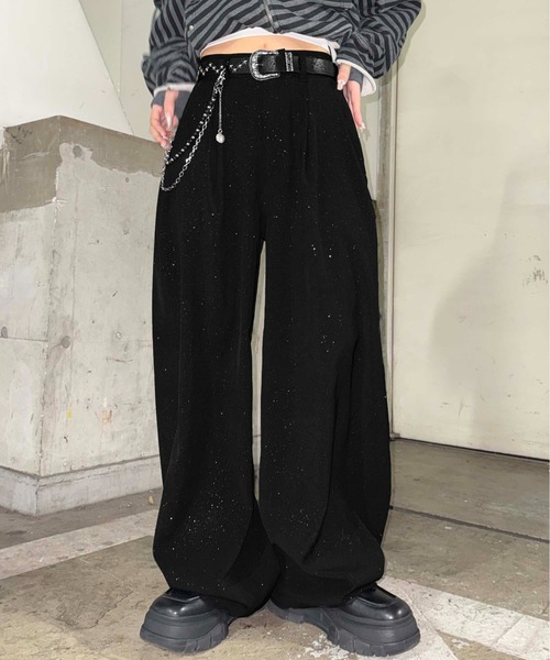 sedacle（セダクル）の「グリッター加工スラックス（スラックス・メンズ・ブラック/チャコールグレー・SMALL/MEDIUM/LARGE）」の3枚目の写真