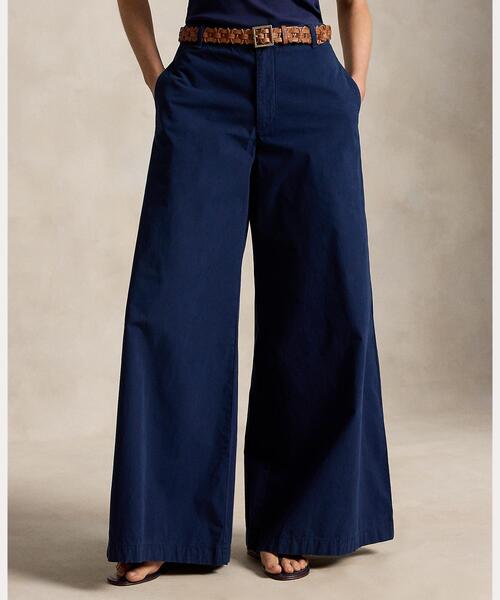 POLO RALPH LAUREN（ポロ ラルフ ローレン）の「コットン リラックス ワイドレッグ パンツ（チノパンツ・レディース・ネイビー系1・8/6/4/0/2/00）」の6枚目の写真