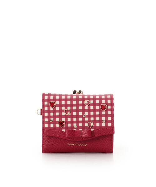 SAMANTHAVEGA(サマンサベガ)の「ストロベリーギンガム折財布(財布・レディース・ブラック/レッド/ピンク・FREE)」の3枚目の写真