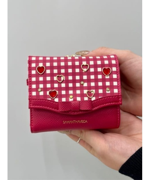 SAMANTHAVEGA（サマンサベガ）の「ストロベリーギンガム折財布（財布・レディース・ブラック/レッド/ピンク・FREE）」の3枚目の写真