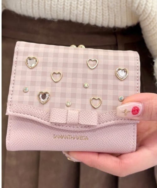 SAMANTHAVEGA（サマンサベガ）の「ストロベリーギンガム折財布（財布・レディース・ブラック/レッド/ピンク・FREE）」の2枚目の写真