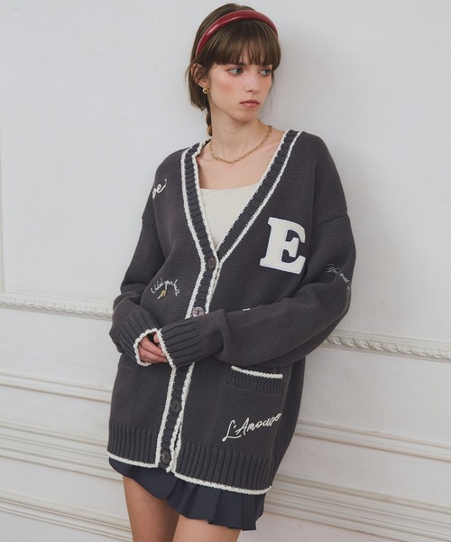 Embroideryモチーフニットカーディガン PRE ORDER】Embroideryモチーフニットカーディガン（カーディガン