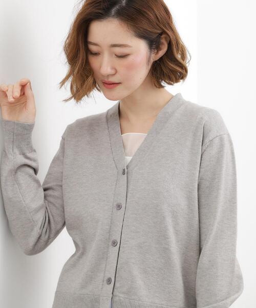 grove（グローブ）の「シャツドッキング ニットカーディガン（カーディガン/ボレロ・レディース・グレー/ネイビー/ライトベージュ・03/02/01/04/05）」の8枚目の写真