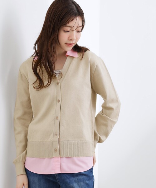 grove（グローブ）の「シャツドッキング ニットカーディガン（カーディガン/ボレロ・レディース・グレー/ネイビー/ライトベージュ・03/02/01/04/05）」の11枚目の写真