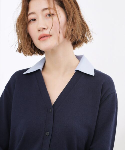 grove（グローブ）の「シャツドッキング ニットカーディガン（カーディガン/ボレロ・レディース・グレー/ネイビー/ライトベージュ・03/02/01/04/05）」の16枚目の写真