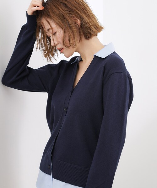 grove（グローブ）の「シャツドッキング ニットカーディガン（カーディガン/ボレロ・レディース・グレー/ネイビー/ライトベージュ・03/02/01/04/05）」の17枚目の写真