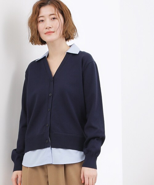 grove（グローブ）の「シャツドッキング ニットカーディガン（カーディガン/ボレロ・レディース・グレー/ネイビー/ライトベージュ・03/02/01/04/05）」の18枚目の写真