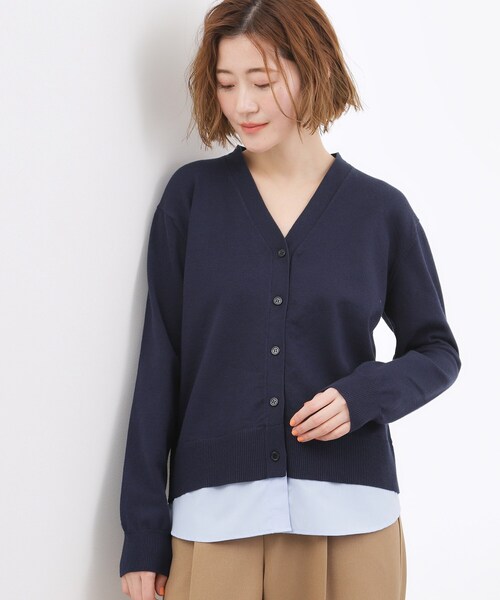 grove（グローブ）の「シャツドッキング ニットカーディガン（カーディガン/ボレロ・レディース・グレー/ネイビー/ライトベージュ・03/02/01/04/05）」の19枚目の写真