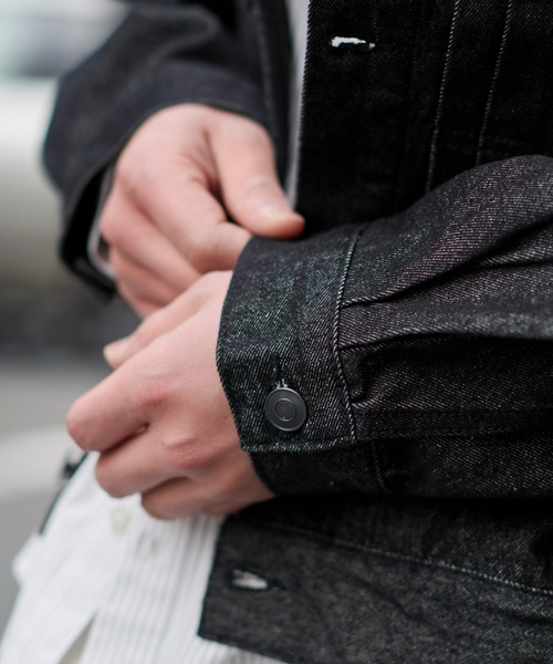WEGO（ウィゴー）の「WEGO/【26年春夏新作】リジットデニムジャケット（デニムジャケット・メンズ・インディゴブルー/ブラック系2・MEDIUM/LARGE）」の12枚目の写真