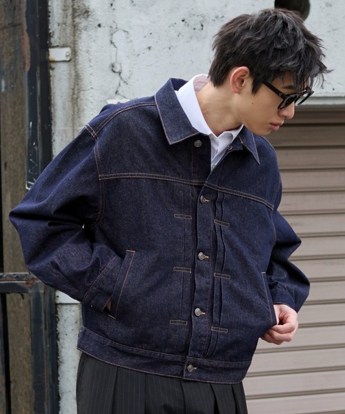 WEGO（ウィゴー）の「WEGO/【26年春夏新作】リジットデニムジャケット（デニムジャケット・メンズ・インディゴブルー/ブラック系2・MEDIUM/LARGE）」の14枚目の写真