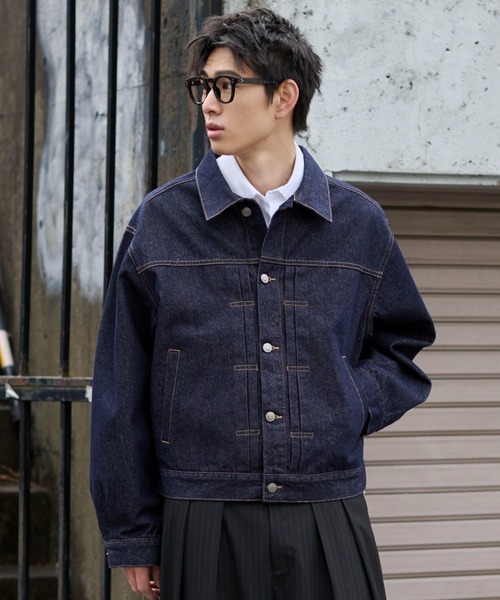 WEGO（ウィゴー）の「WEGO/【26年春夏新作】リジットデニムジャケット（デニムジャケット・メンズ・インディゴブルー/ブラック系2・MEDIUM/LARGE）」の16枚目の写真