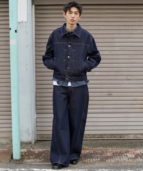 WEGO（ウィゴー）の「WEGO/【26年春夏新作】リジットデニムジャケット（デニムジャケット・メンズ・インディゴブルー/ブラック系2・MEDIUM/LARGE）」の19枚目の写真