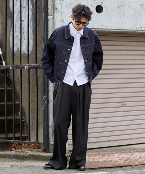 WEGO（ウィゴー）の「WEGO/【26年春夏新作】リジットデニムジャケット（デニムジャケット・メンズ・インディゴブルー/ブラック系2・MEDIUM/LARGE）」の20枚目の写真