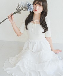 MISCH MASCH | 2026春夏新作 ZOZO限定アイテム フロントリボンティアードフリルロングワンピース(ワンピース)