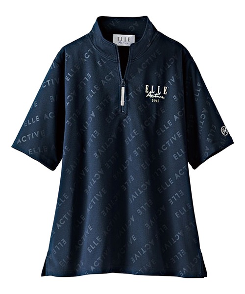 BELLUNA PLUS(ベルーナ)の「<E/A>総柄ハーフジッププルオーバー(Tシャツ/カットソー・レディース・ネイビー/ラベンダー/グレイッシュベージュ・MEDIUM/LARGE/X-LARGE)」の5枚目の写真