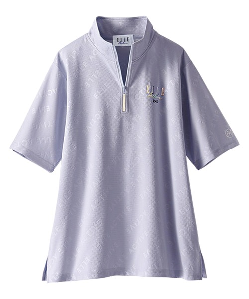 BELLUNA PLUS(ベルーナ)の「<E/A>総柄ハーフジッププルオーバー(Tシャツ/カットソー・レディース・ネイビー/ラベンダー/グレイッシュベージュ・MEDIUM/LARGE/X-LARGE)」の6枚目の写真