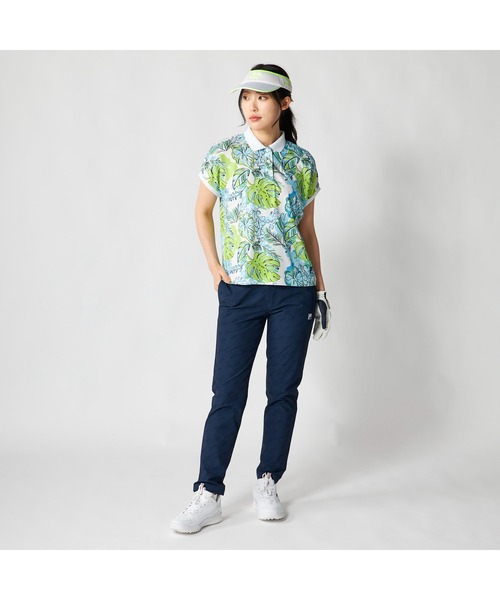 FILA GOLF(フィラゴルフ )の「FILA GOLF フィラゴルフ ゴルフウェア 吸汗速乾 UVカット リゾート柄 半袖ポロシャツ(ポロシャツ・レディース・ホワイト×ピンク/ホワイト×ブルー・LL/L/M)」の6枚目の写真
