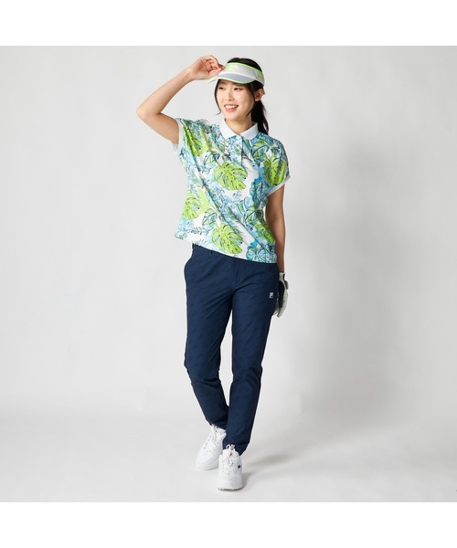FILA GOLF(フィラゴルフ )の「FILA GOLF フィラゴルフ ゴルフウェア 吸汗速乾 UVカット リゾート柄 半袖ポロシャツ(ポロシャツ・レディース・ホワイト×ピンク/ホワイト×ブルー・LL/L/M)」の7枚目の写真