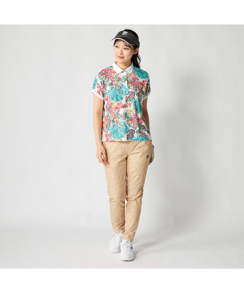 FILA GOLF(フィラゴルフ )の「FILA GOLF フィラゴルフ ゴルフウェア 吸汗速乾 UVカット リゾート柄 半袖ポロシャツ(ポロシャツ・レディース・ホワイト×ピンク/ホワイト×ブルー・LL/L/M)」の16枚目の写真