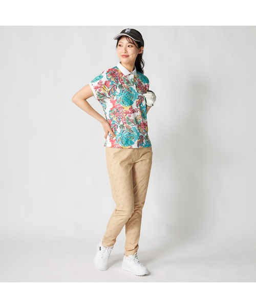 FILA GOLF(フィラゴルフ )の「FILA GOLF フィラゴルフ ゴルフウェア 吸汗速乾 UVカット リゾート柄 半袖ポロシャツ(ポロシャツ・レディース・ホワイト×ピンク/ホワイト×ブルー・LL/L/M)」の17枚目の写真