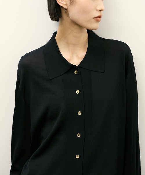 ADAM ET ROPE'（アダムエロペ）の「ニットシャツカーディガン（カーディガン/ボレロ・レディース・ブラウン/ブラック・FREE）」の13枚目の写真