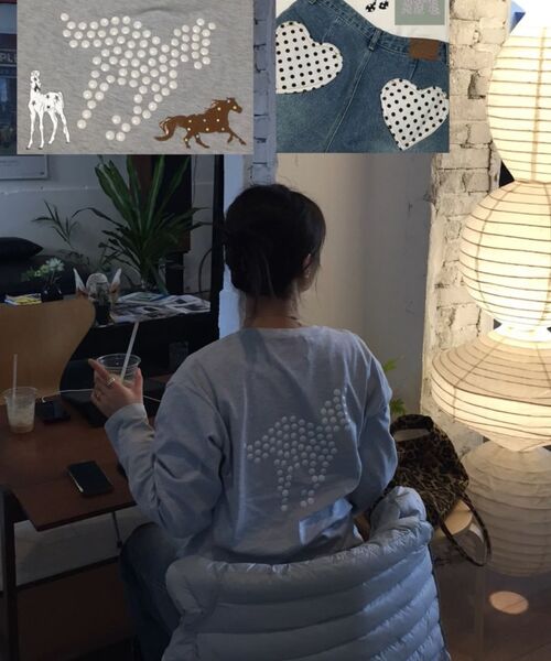 TANSANMAGNESIUM(タンサン マグネシウム)の「ポニーホットフィックスロングスリーブ(スカイブルー)(Tシャツ/カットソー・レディース・その他・1/2)」の2枚目の写真