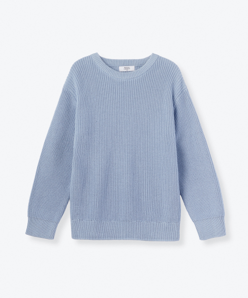 MUSINSA STANDARD KIDS（ムシンサスタンダードキッズ）の「コットンリブクルーネックニット [セレニティブルー]（ニット/セーター・レディース・その他・110/120/130/140/150/160）」の2枚目の写真