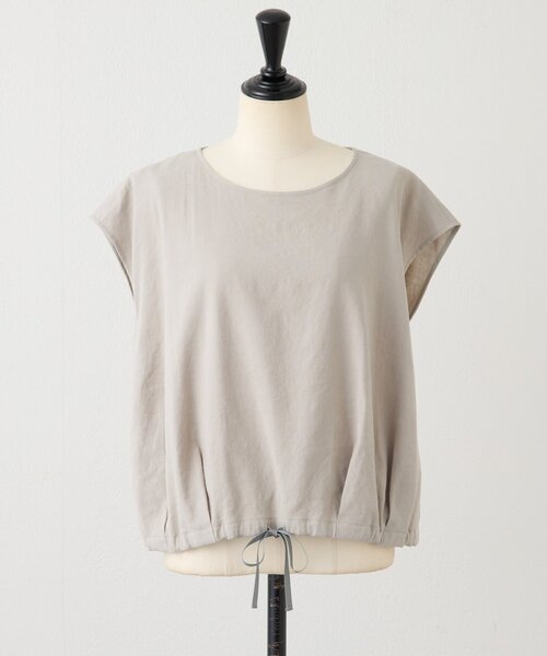 BEARDSLEY（ビアズリー）の「リネン裾ドロストブラウス（シャツ/ブラウス・レディース・ブラック/グレー/ベージュ・FREE）」の4枚目の写真