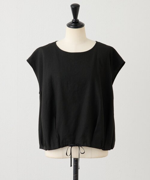 BEARDSLEY（ビアズリー）の「リネン裾ドロストブラウス（シャツ/ブラウス・レディース・ブラック/グレー/ベージュ・FREE）」の6枚目の写真