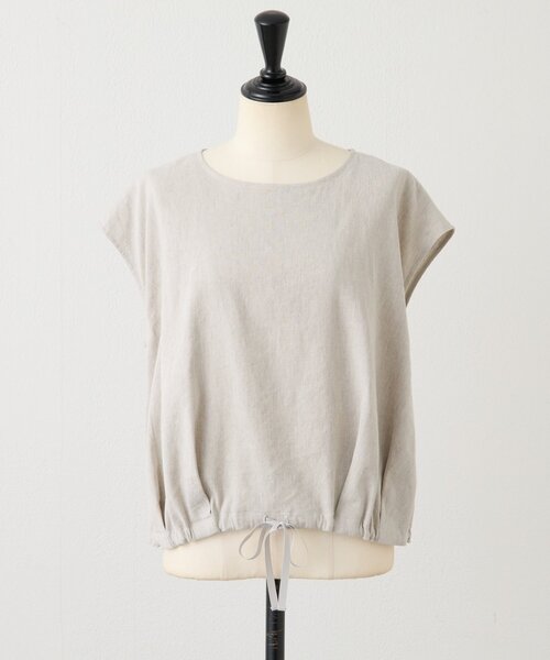 BEARDSLEY（ビアズリー）の「リネン裾ドロストブラウス（シャツ/ブラウス・レディース・ブラック/グレー/ベージュ・FREE）」の8枚目の写真