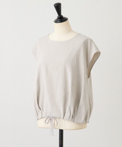 BEARDSLEY（ビアズリー）の「リネン裾ドロストブラウス（シャツ/ブラウス・レディース・ブラック/グレー/ベージュ・FREE）」の9枚目の写真