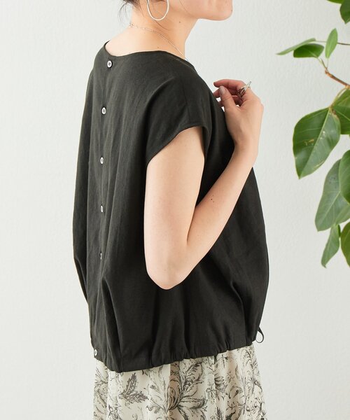 BEARDSLEY（ビアズリー）の「リネン裾ドロストブラウス（シャツ/ブラウス・レディース・ブラック/グレー/ベージュ・FREE）」の21枚目の写真